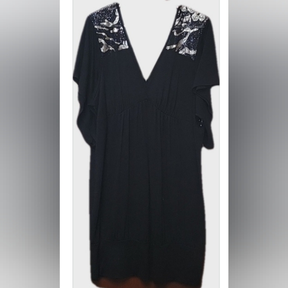 torrid Dresses & Skirts - TORRID Mini Dress Black Black & Silver Zebra Print Sequins